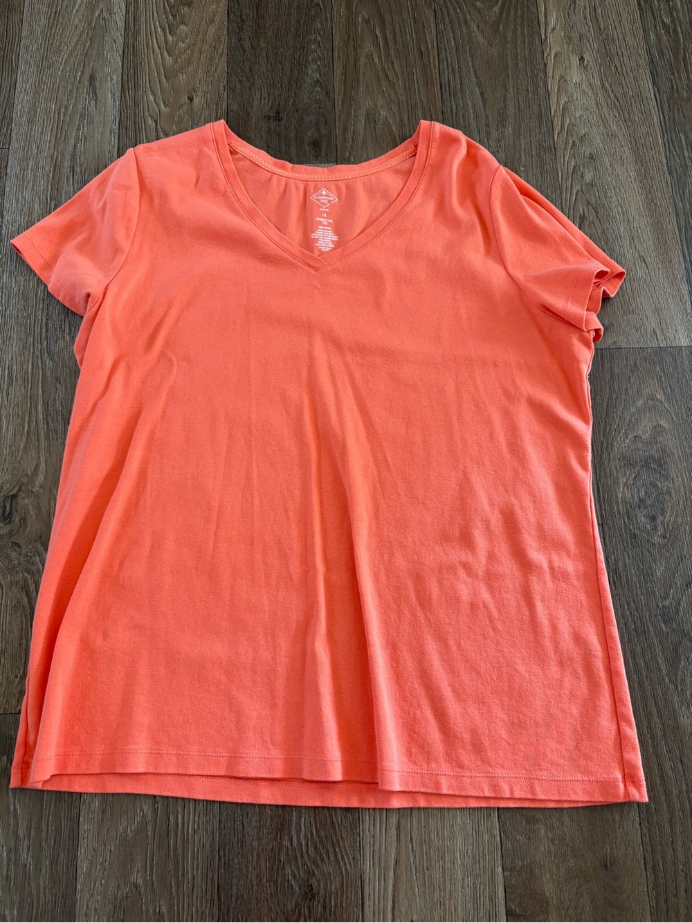 St. John’s Bay Coral V-Neck Short Sleeve Tee